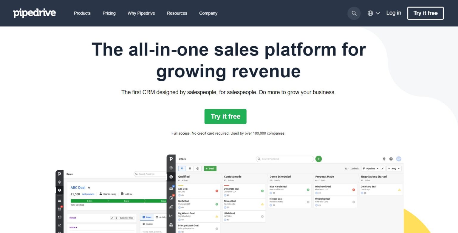 Pipedrive saas hero image