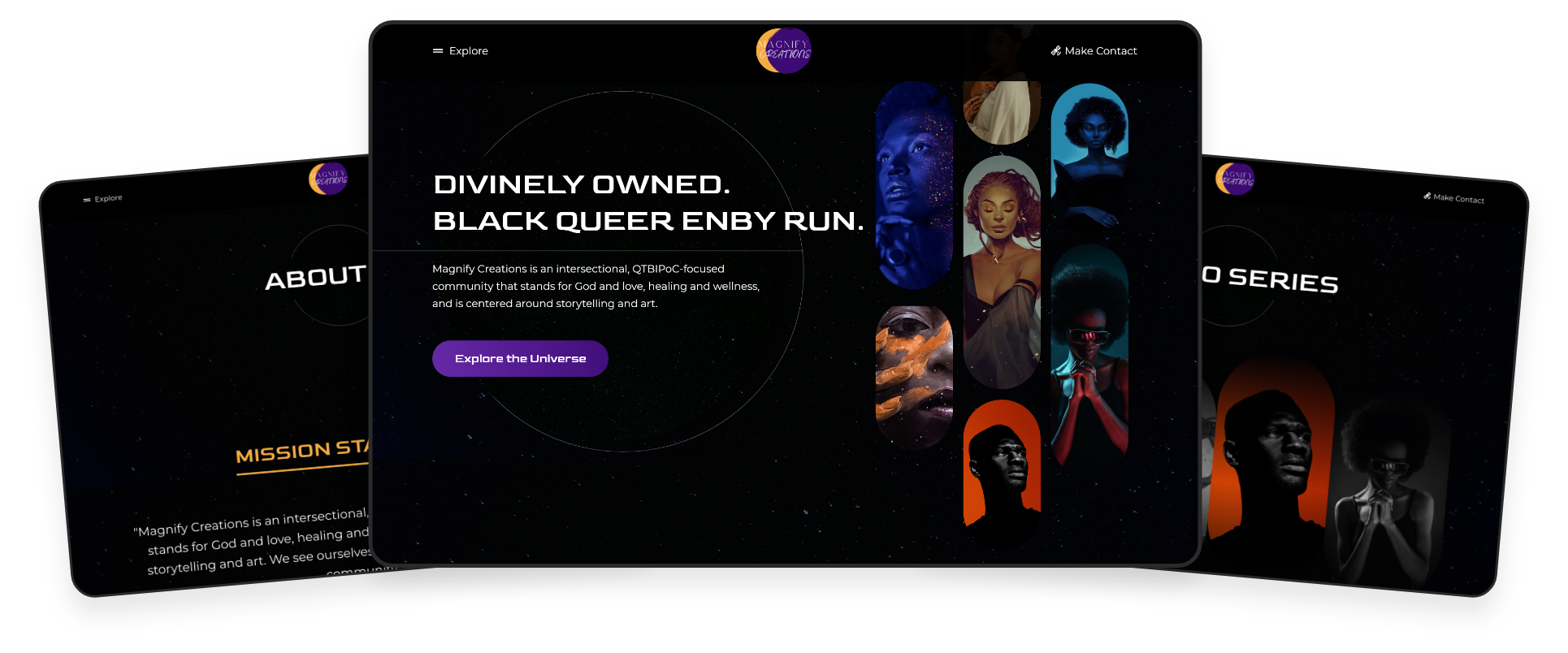 Magnify Creations landing page design