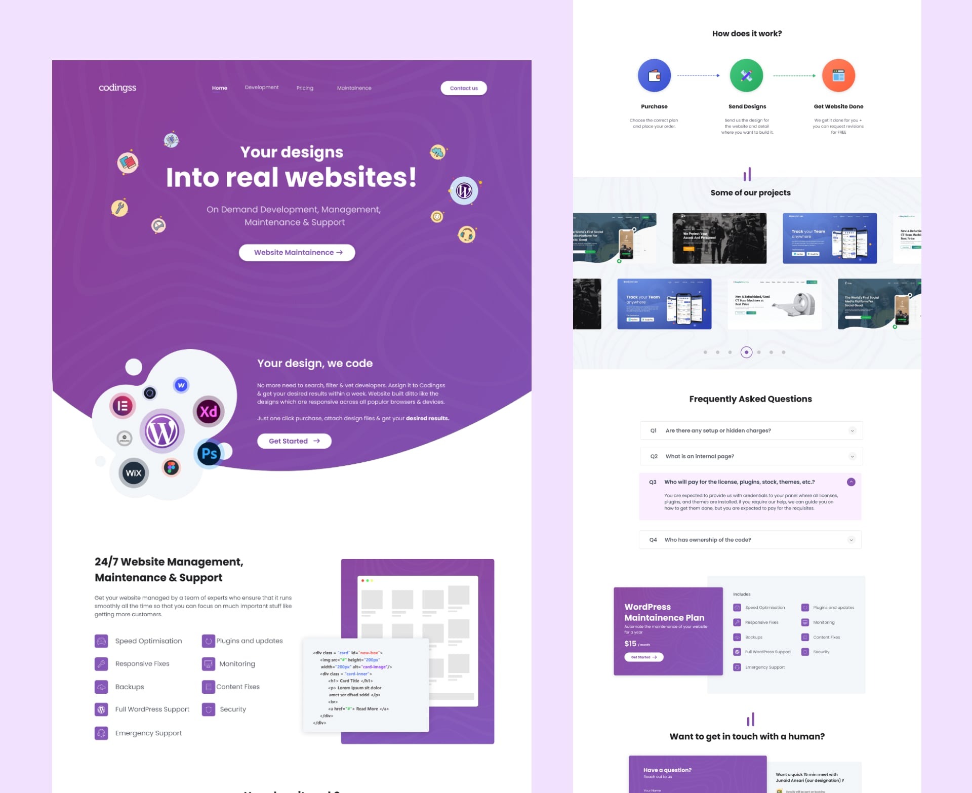 Modern website UI design with clean layout and visual elements