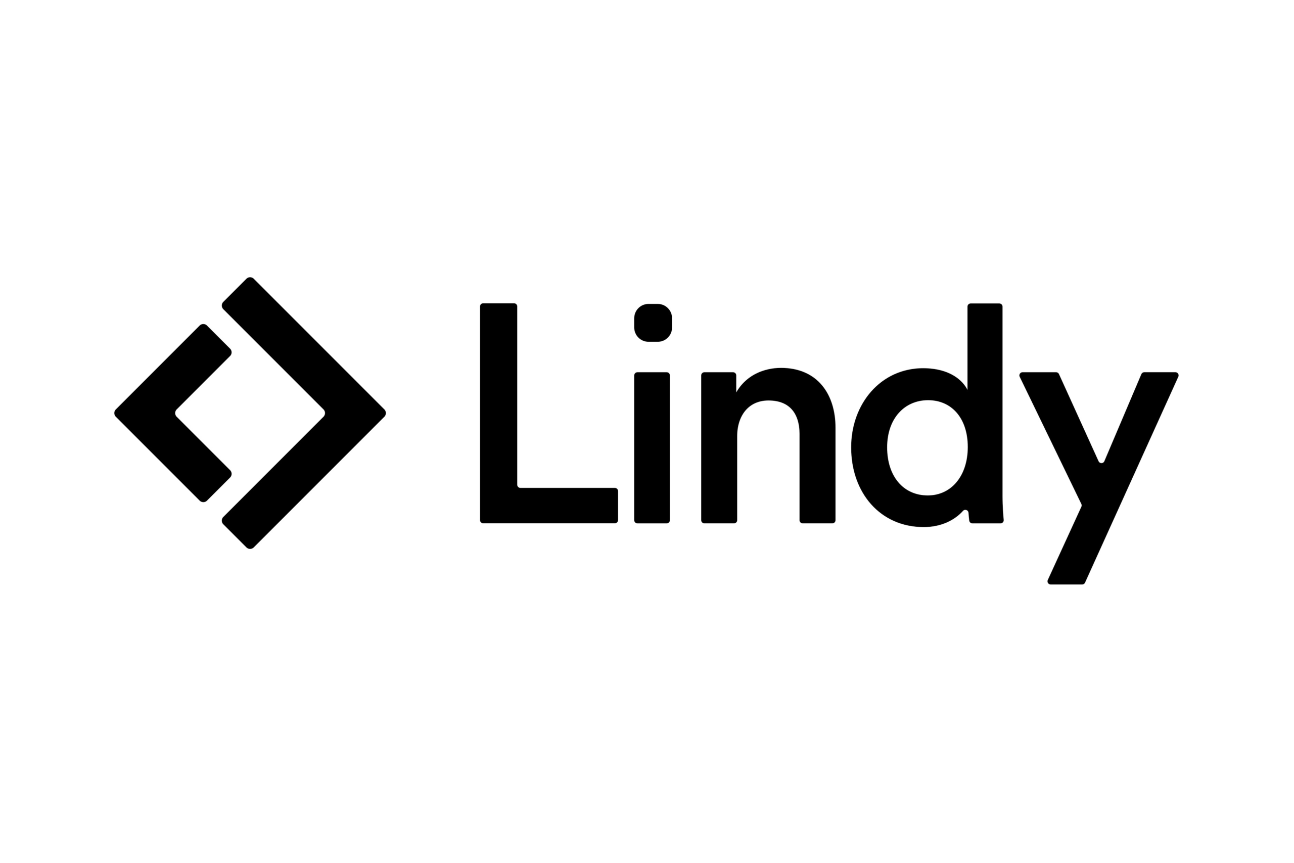 Lindy.ai logo on white background.