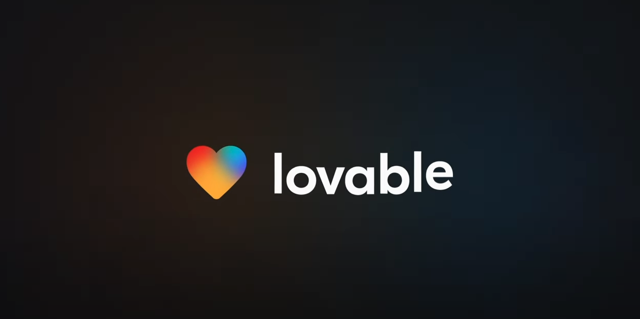 Lovable logo - A colorful heart on the left & text "lovable" on the right.