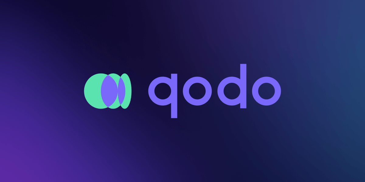 qodo.ai logo design that is aysmmetrical.