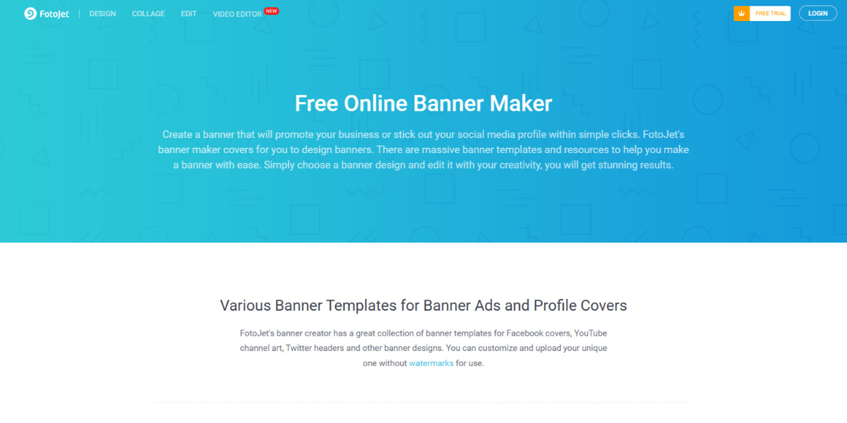 Online banner maker from fotojet.