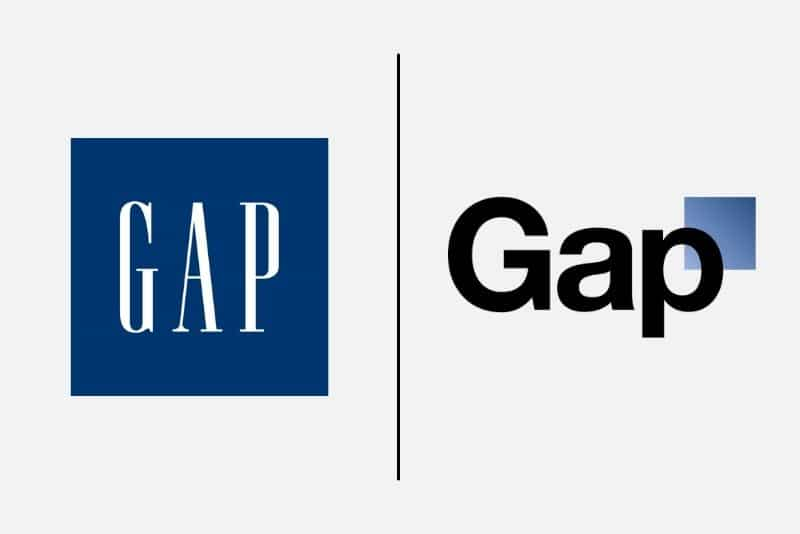 A comparison of Gap's old & new logo design.