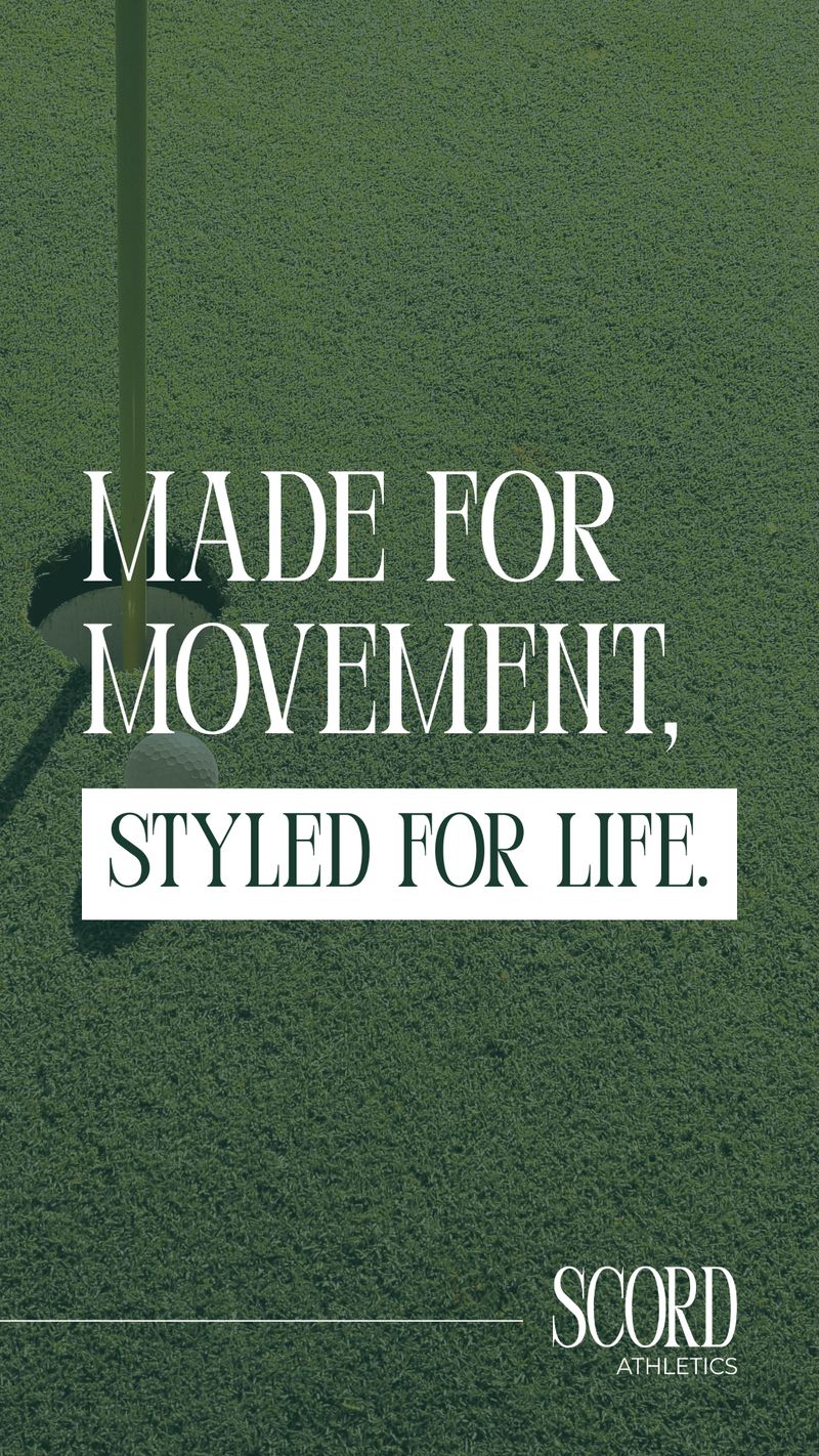 Golf-focused Instagram Story design for Scord Athletics, highlighting performance apparel, created by Draftss as part of the Draftss portfolio and unlimited graphic designs service.