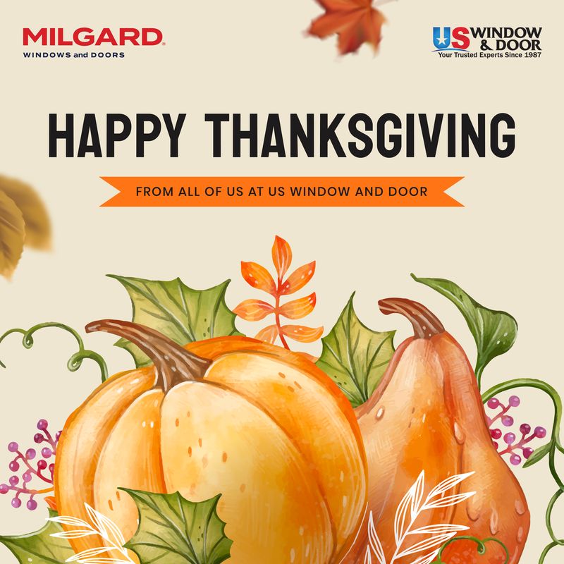 Thanksgiving social media graphic for US Window & Door, designed by Draftss for the Draftss portfolio under our unlimited graphic designs service.
