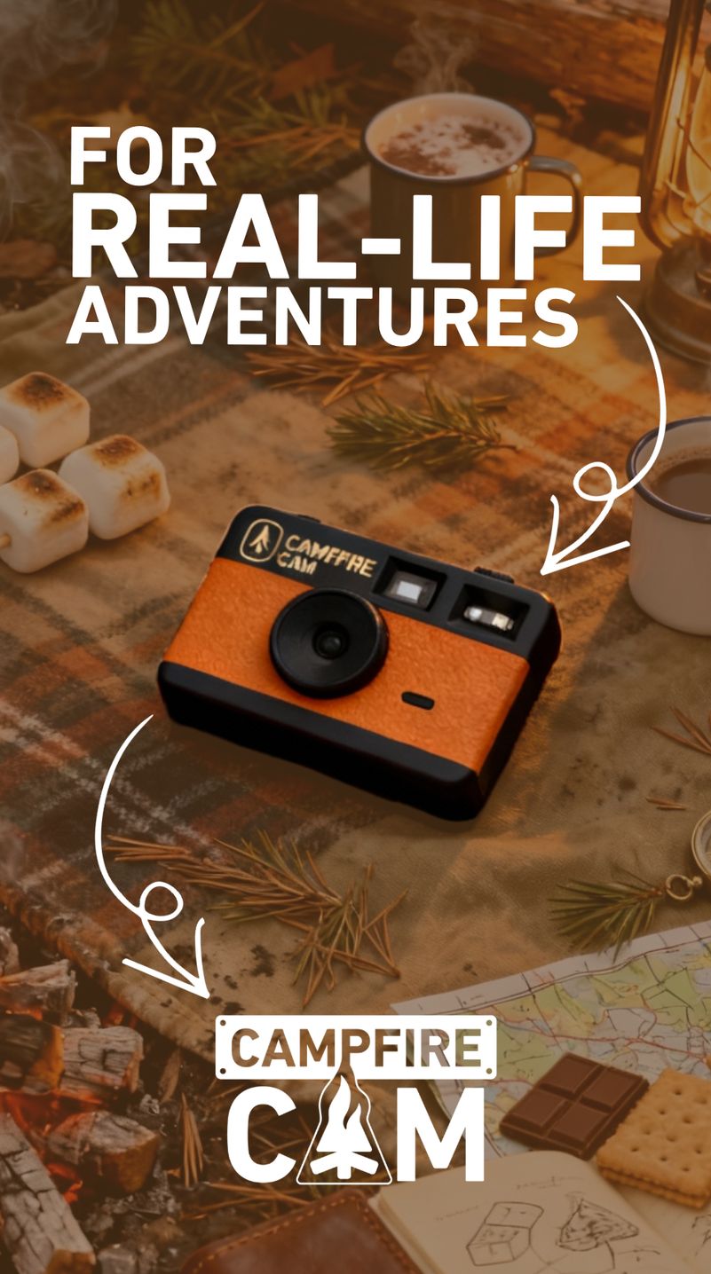 Campfire Cam Instagram reel cover highlighting adventure focused branding, part of the Draftss portfolio for social media design