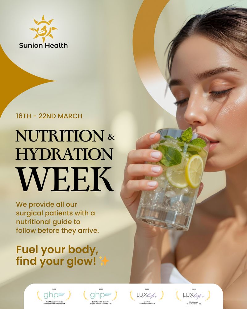 Sunion Health nutrition and hydration awareness campaign graphic, part of the Draftss portfolio for social media design