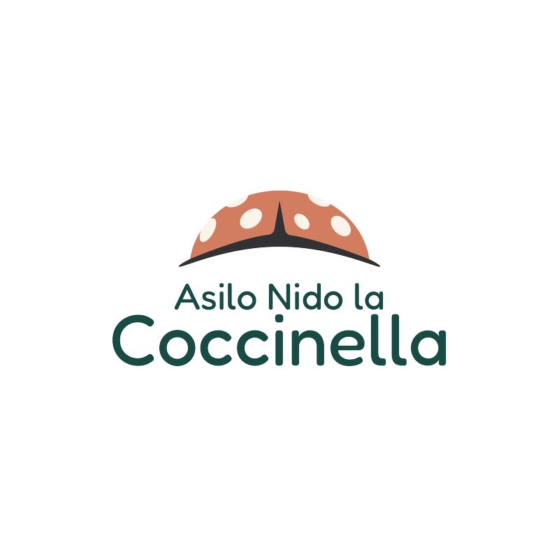 Playful ladybug inspired logo design for Asilo Nido La Coccinella nursery school brand, part of the Draftss portfolio for logo design