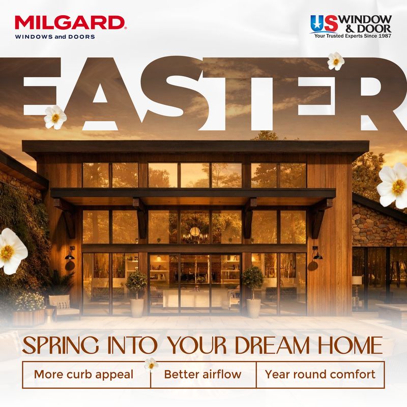 Social media graphic promoting Milgard windows and doors Easter spring home upgrade campaign, part of the Draftss portfolio for social media design